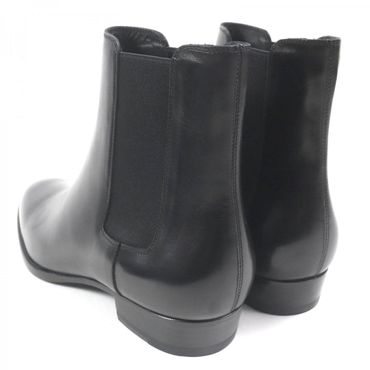 SAINT LAURENT PARIS boots 592438 leather black Wyatt 43