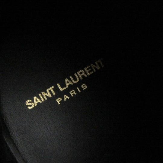 SAINT LAURENT PARIS boots 592438 leather black Wyatt 43