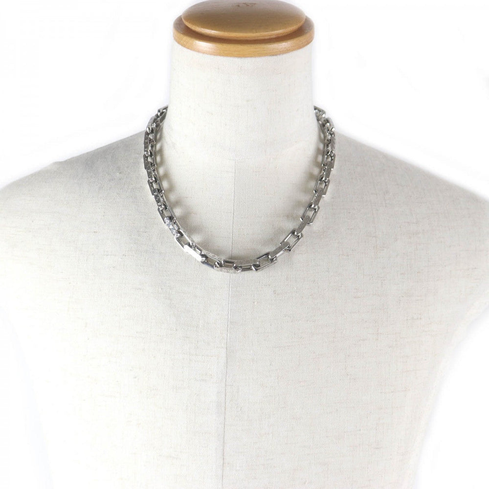 LOUIS VUITTON Necklace M00307 metal Silver Necklace�EChain monogram mens Used Authentic