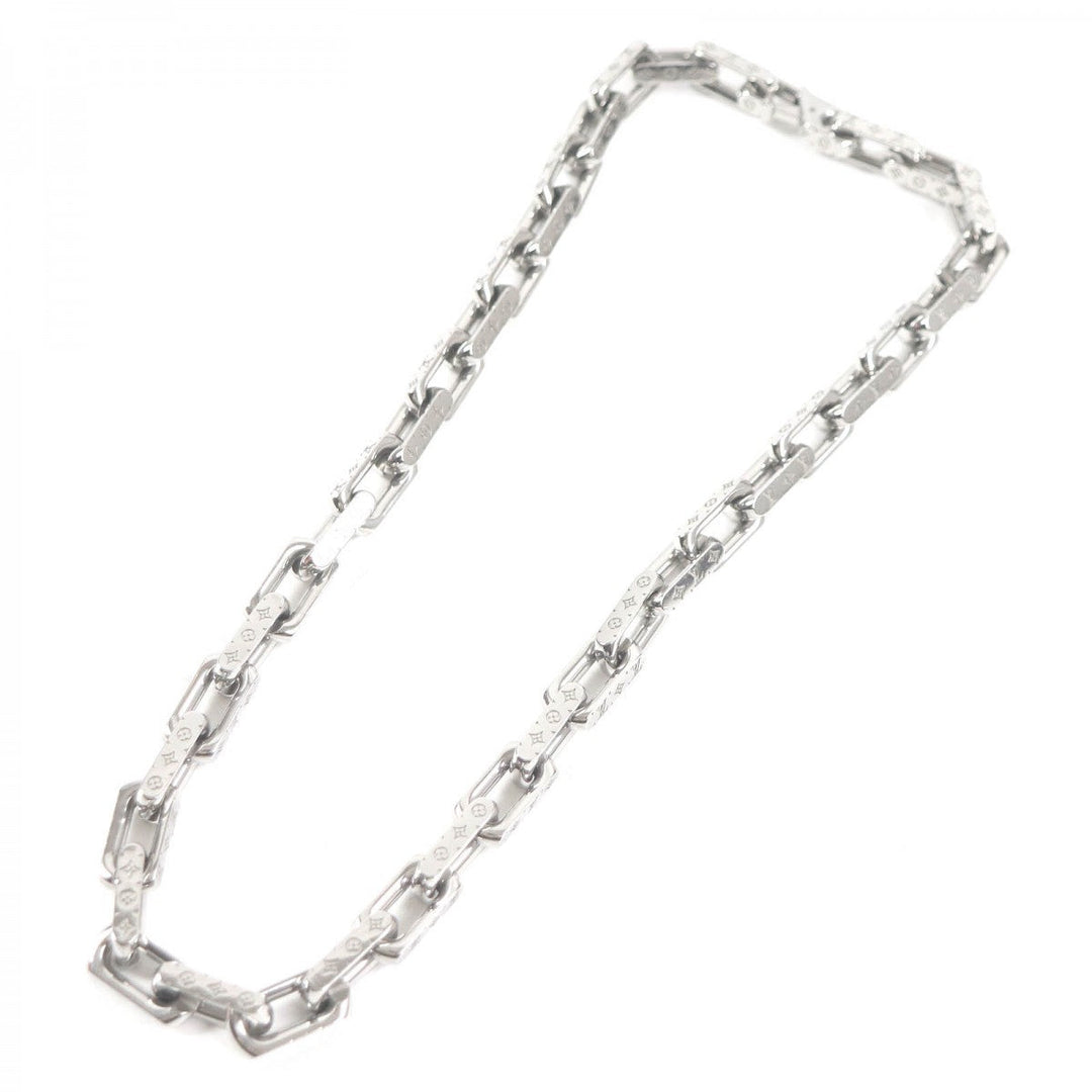 LOUIS VUITTON Necklace M00307 metal Silver Necklace�EChain monogram mens Used Authentic