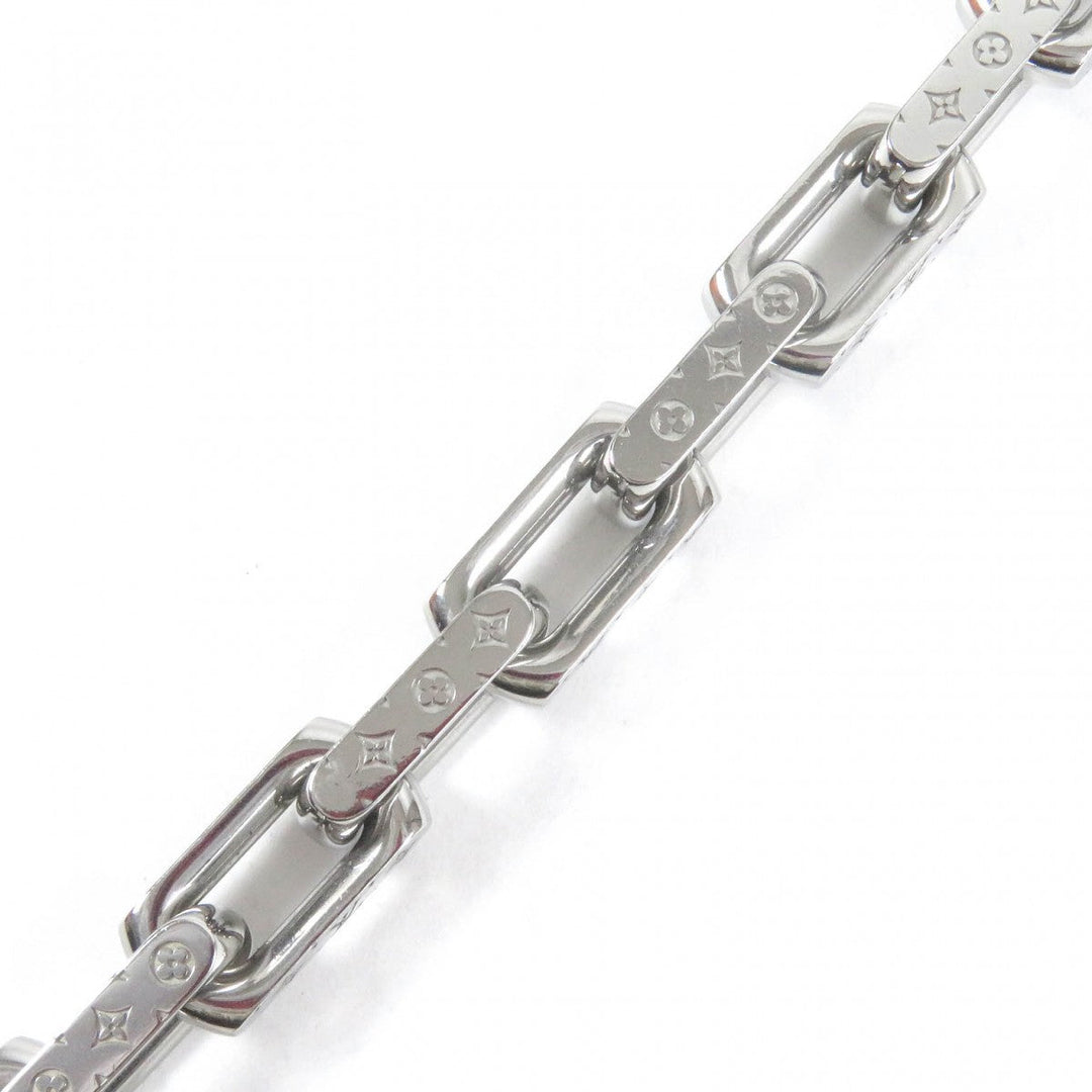 LOUIS VUITTON Necklace M00307 metal Silver Necklace�EChain monogram mens Used Authentic