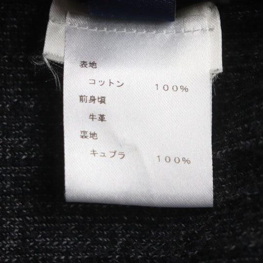 LOUIS VUITTON Blouson HGN11WIYV Outer material: 100% cotton, Lining: 100% cupra, Leather part: cowhide Black dark gray mens M Used Authentic