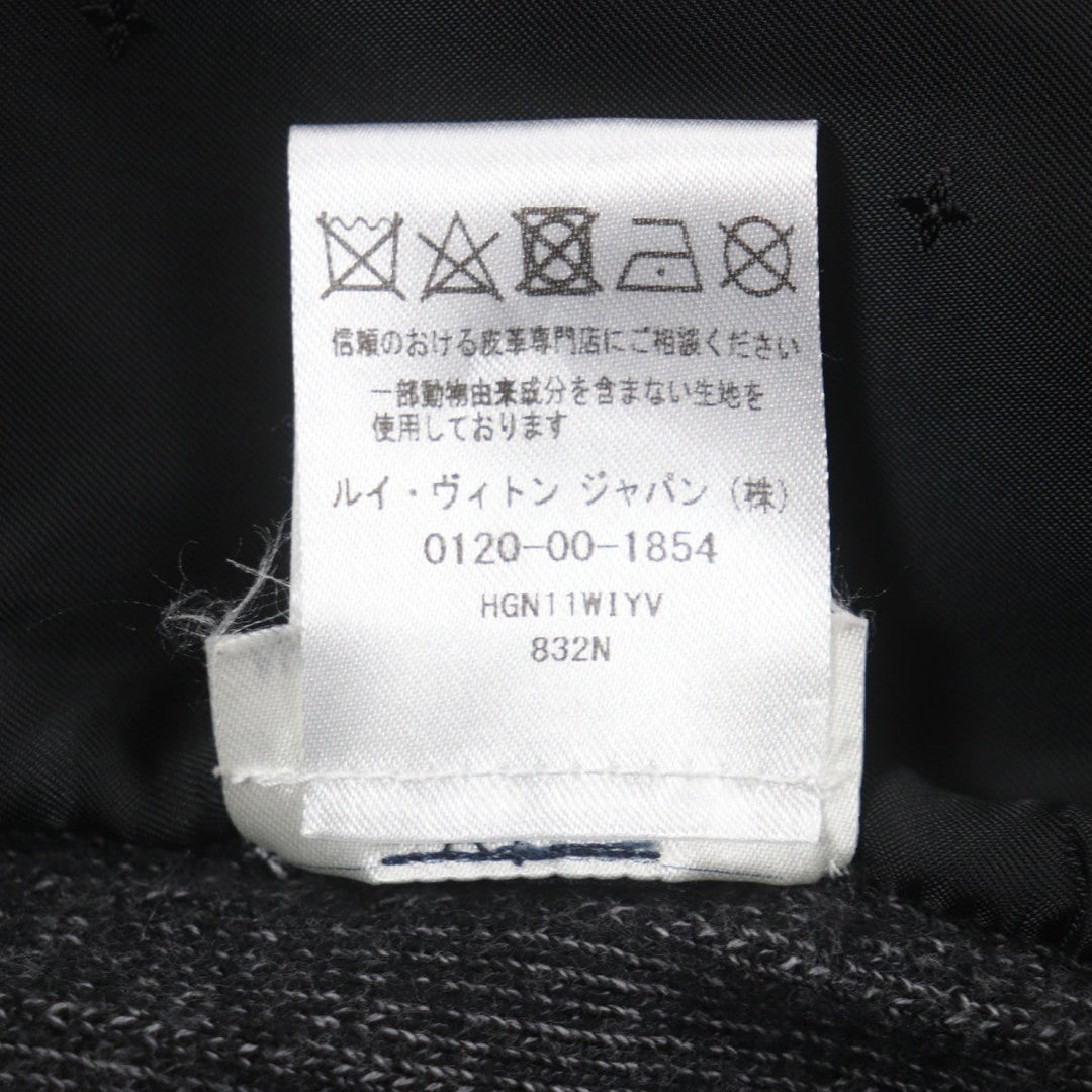 LOUIS VUITTON Blouson HGN11WIYV Outer material: 100% cotton, Lining: 100% cupra, Leather part: cowhide Black dark gray mens M Used Authentic