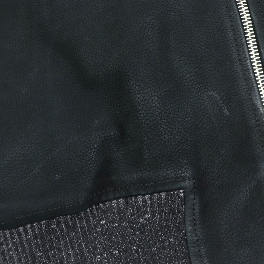 LOUIS VUITTON Blouson HGN11WIYV Outer material: 100% cotton, Lining: 100% cupra, Leather part: cowhide Black dark gray mens M Used Authentic