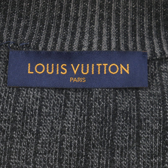 LOUIS VUITTON Blouson HGN11WIYV Outer material: 100% cotton, Lining: 100% cupra, Leather part: cowhide Black dark gray mens M Used Authentic