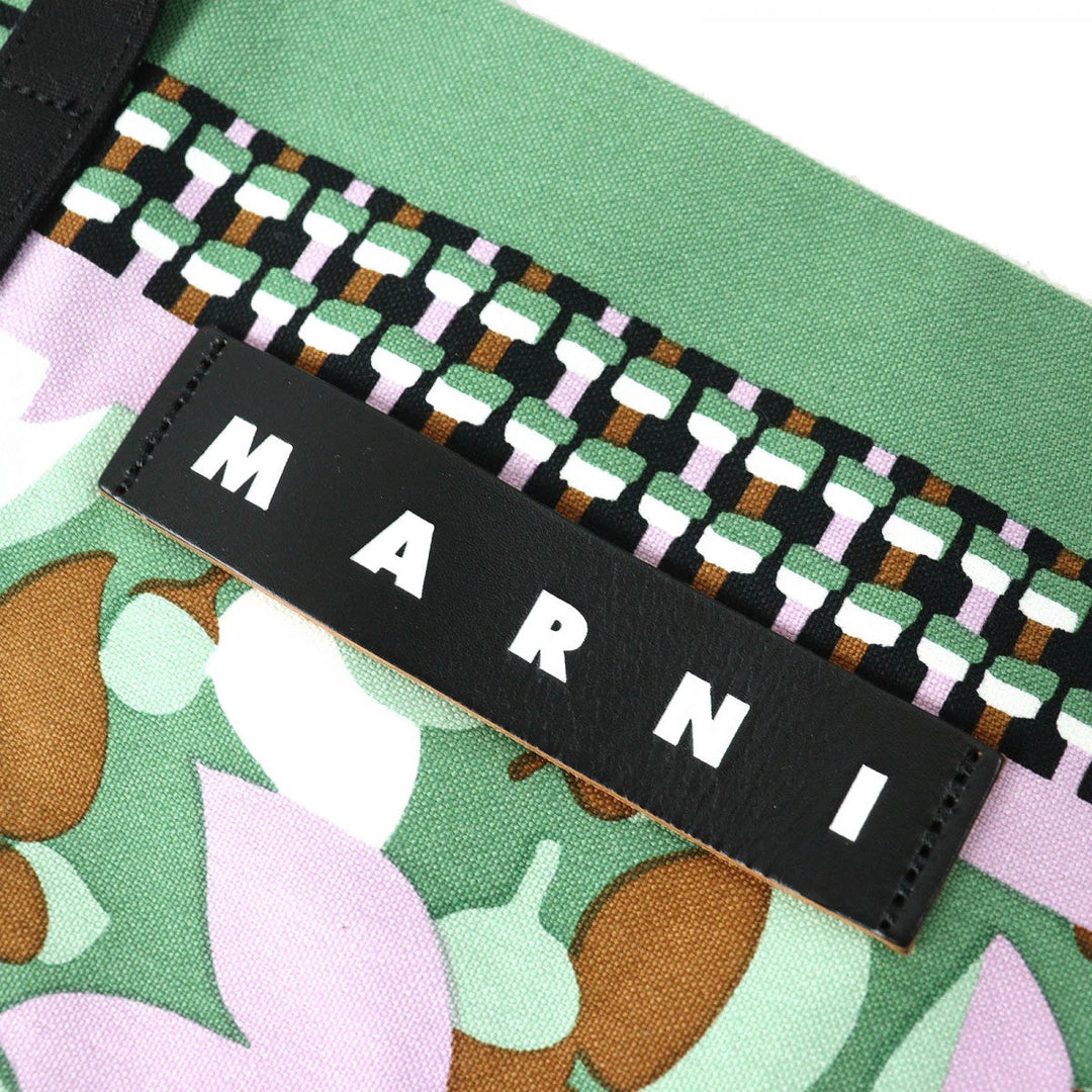 MARNI Tote Bag SHMH0046A0T0000 Main: Cotton, Part: Cowhide Green type FLOWER CAFE Women Used Authentic