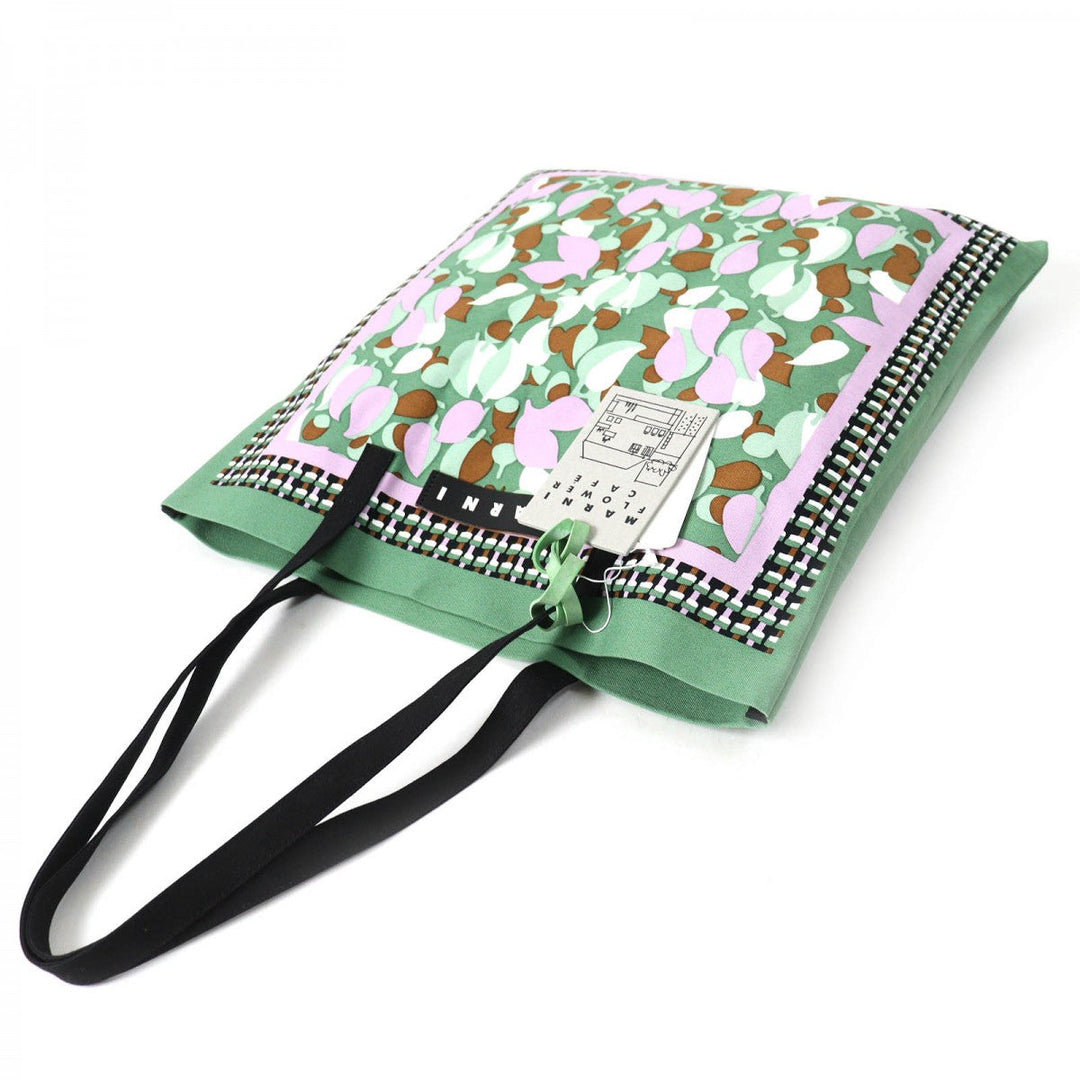 MARNI Tote Bag SHMH0046A0T0000 Main: Cotton, Part: Cowhide Green type FLOWER CAFE Women Used Authentic