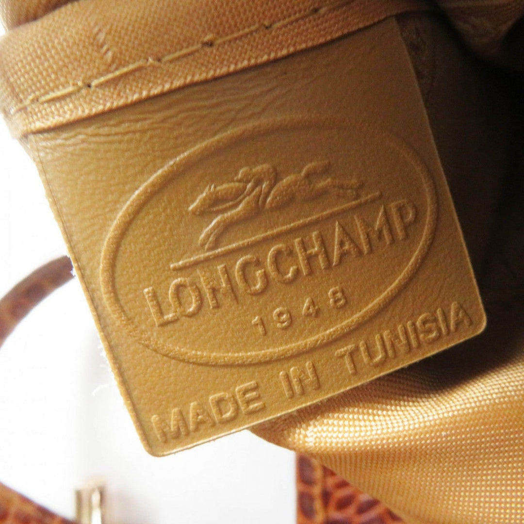 Longchamp Handbag Embossed leather Brown Rozo