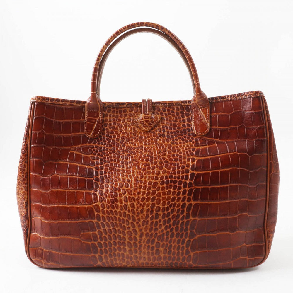 Longchamp Handbag Embossed leather Brown Rozo