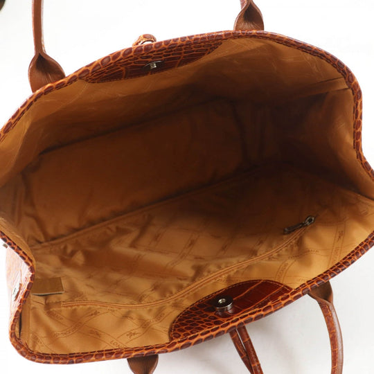 Longchamp Handbag Embossed leather Brown Rozo