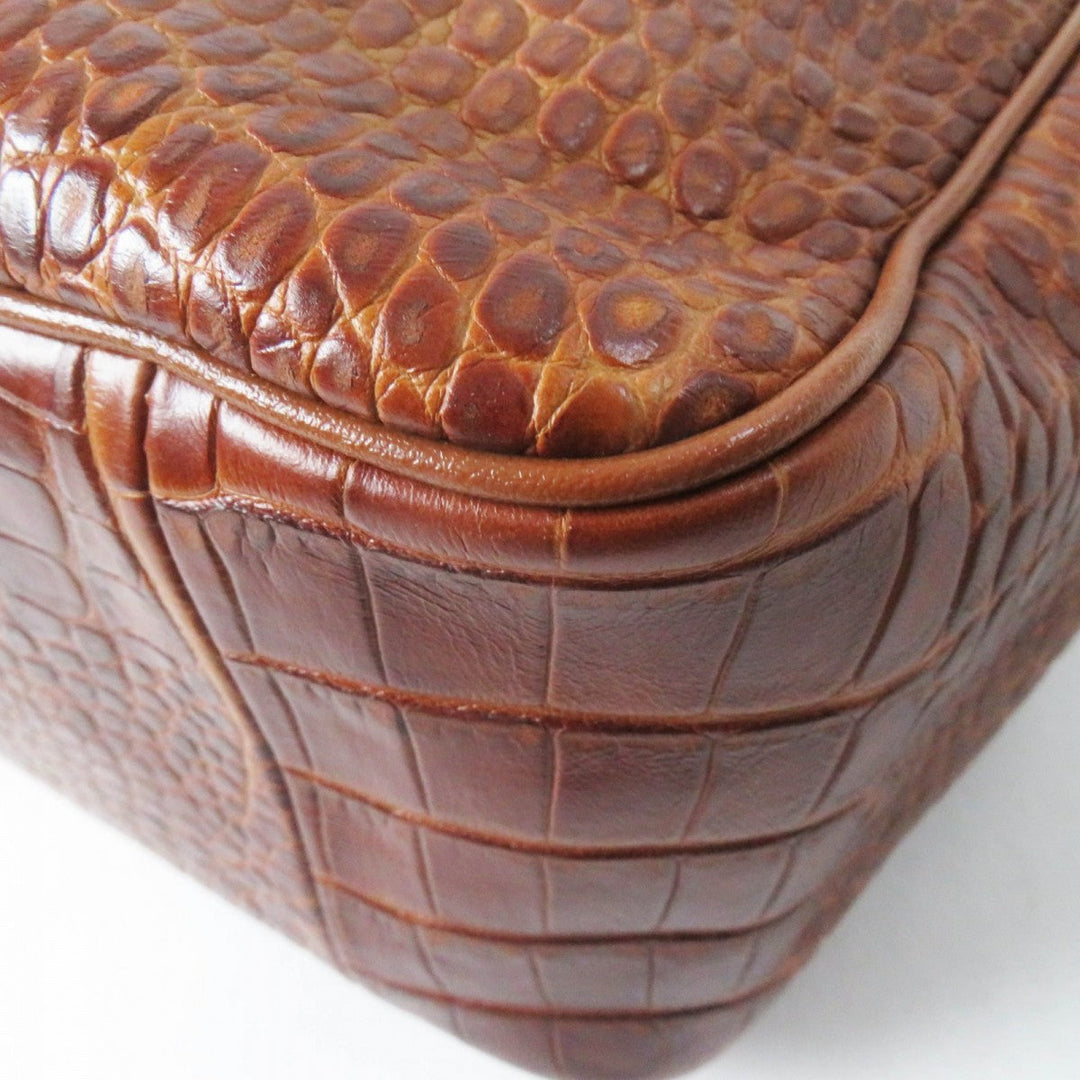 Longchamp Handbag Embossed leather Brown Rozo