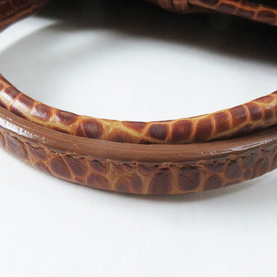 Longchamp Handbag Embossed leather Brown Rozo