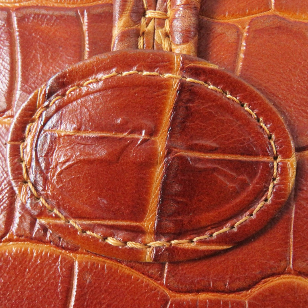 Longchamp Handbag Embossed leather Brown Rozo