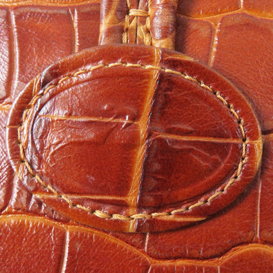 Longchamp Handbag Embossed leather Brown Rozo