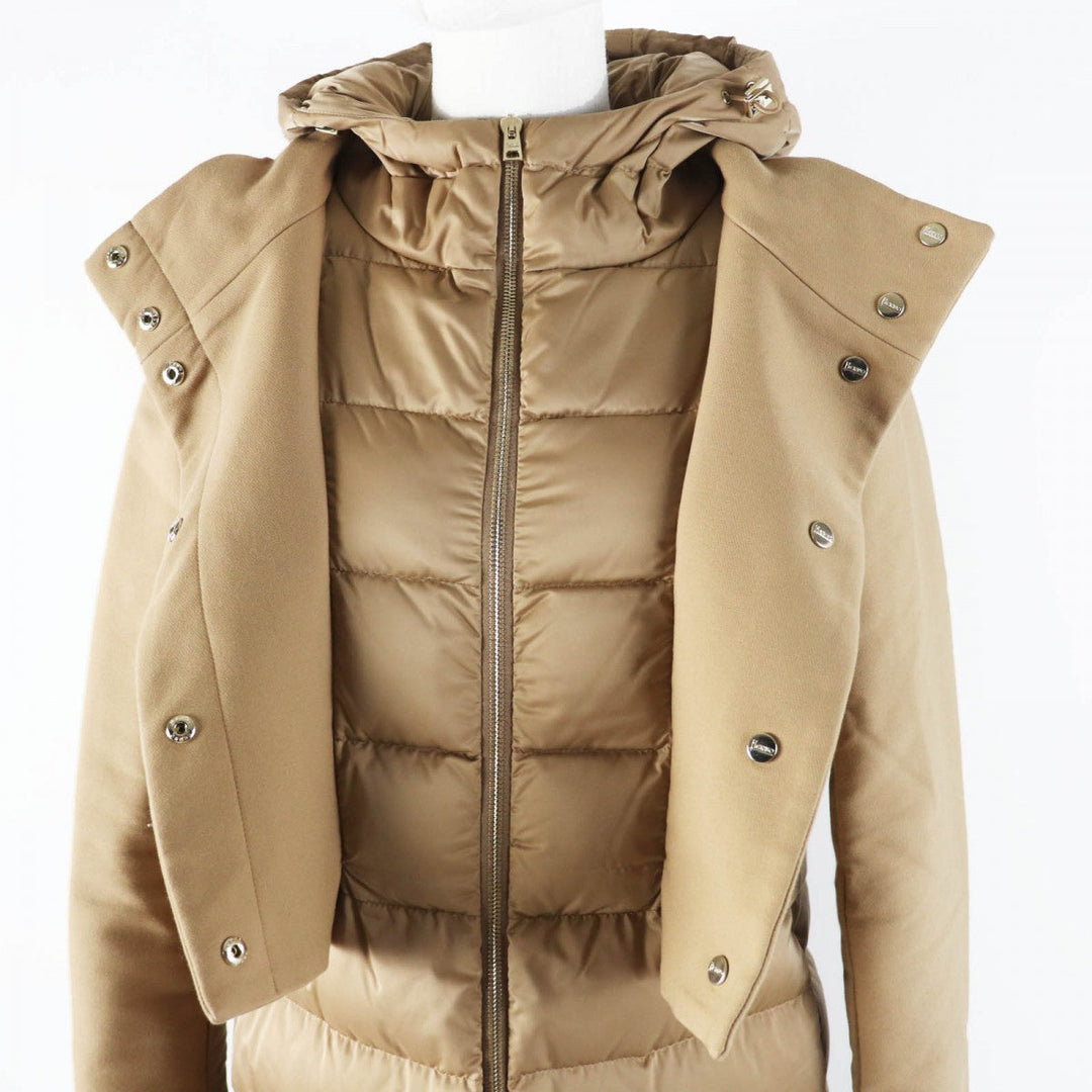 Herno down coat PI1011D polyester Camel 38