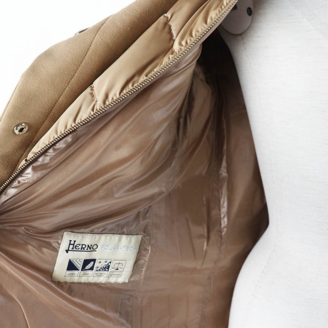 Herno down coat PI1011D polyester Camel 38