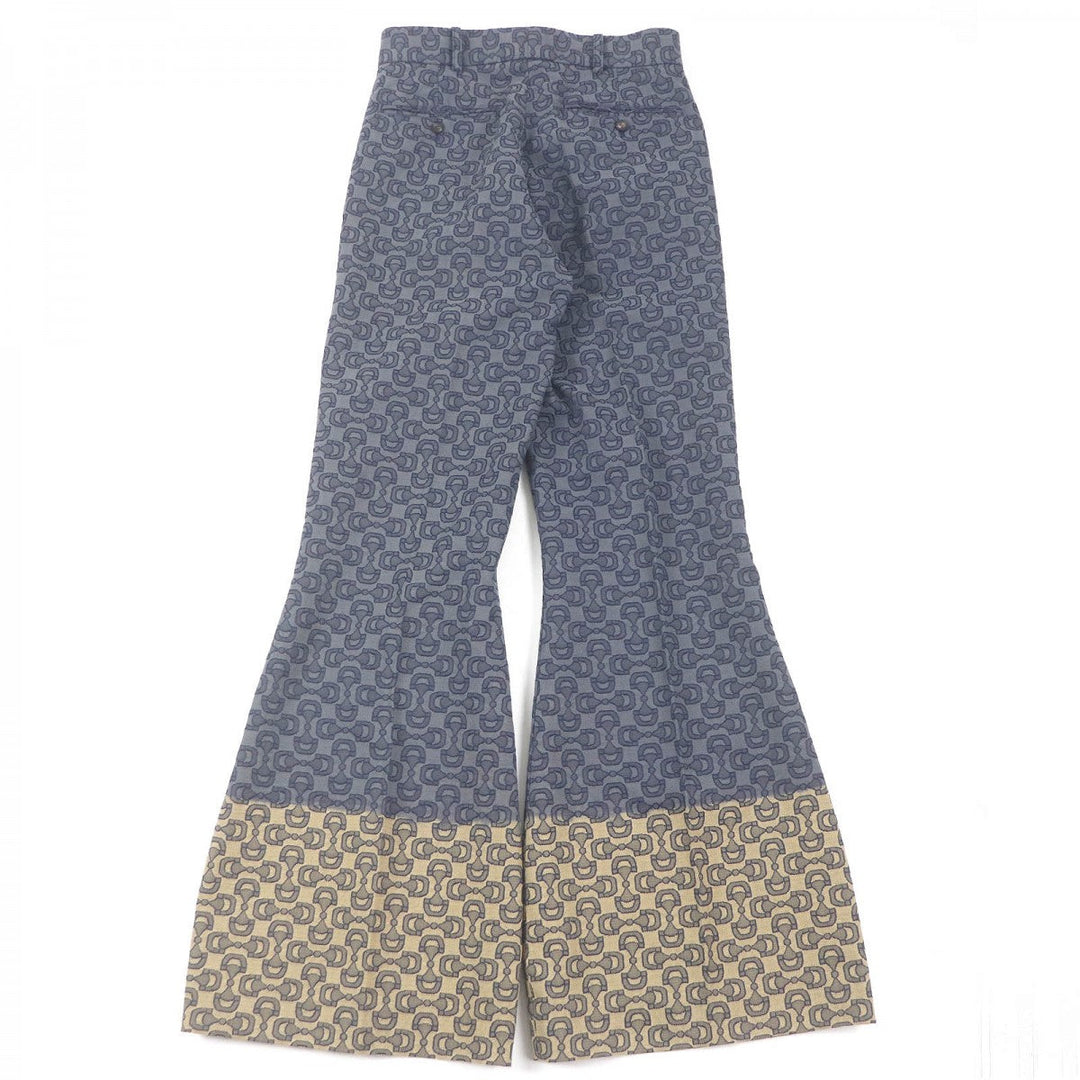 GUCCI Pants Outer: 70% cotton, Outer: 30% polyester, Lining: 100% cotton Blue beige mens 48 Used Authentic