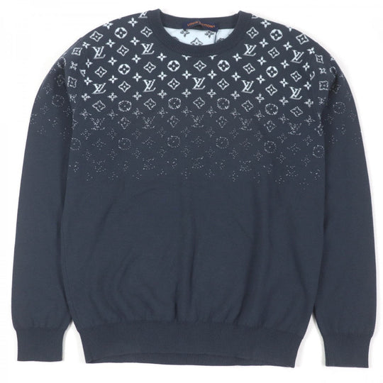 LOUIS VUITTON knit 1AFAPP Main: 100% cotton Blue gray type mens M Used Authentic
