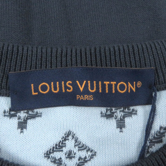 LOUIS VUITTON knit 1AFAPP Main: 100% cotton Blue gray type mens M Used Authentic