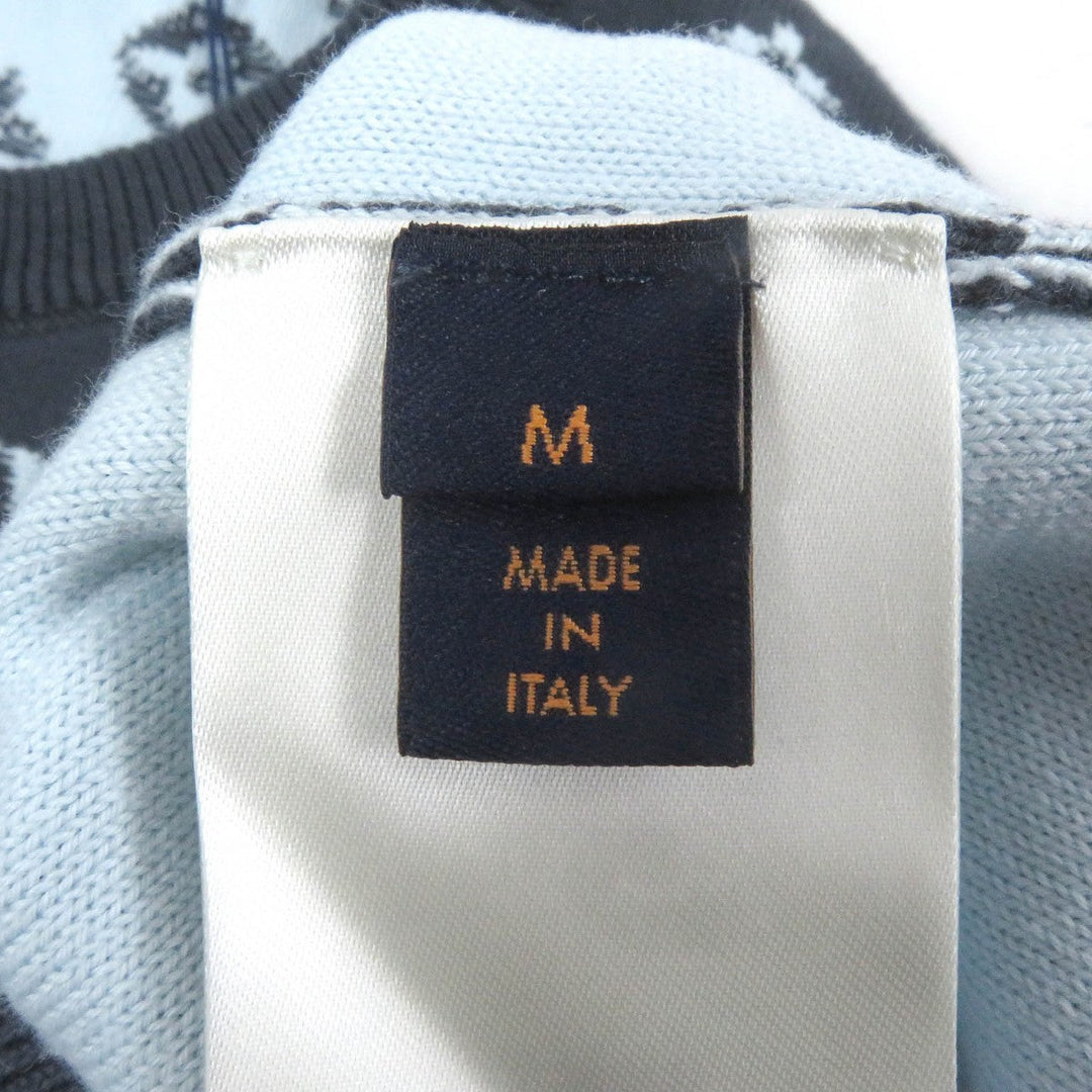 LOUIS VUITTON knit 1AFAPP Main: 100% cotton Blue gray type mens M Used Authentic