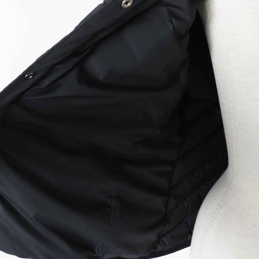 HERMES Down jacket 3H0185DA Outer: 100% polyester, Lining: 100% polyester, Part: 64% cotton, Part: 36% viscose (rayon), Filling: 90% down black Women 38 Used Authentic