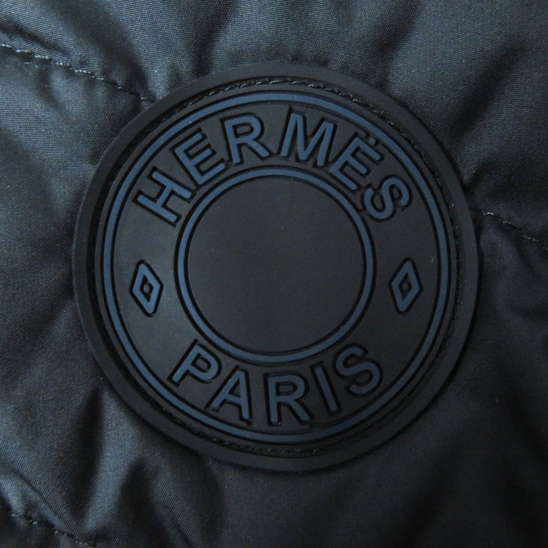 HERMES Down jacket 3H0185DA Outer: 100% polyester, Lining: 100% polyester, Part: 64% cotton, Part: 36% viscose (rayon), Filling: 90% down black Women 38 Used Authentic