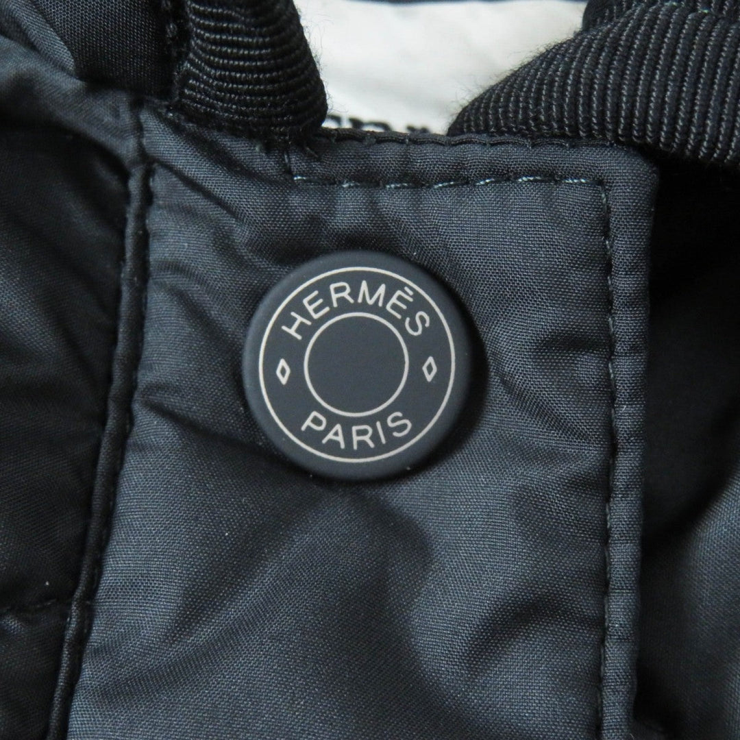 HERMES Down jacket 3H0185DA Outer: 100% polyester, Lining: 100% polyester, Part: 64% cotton, Part: 36% viscose (rayon), Filling: 90% down black Women 38 Used Authentic