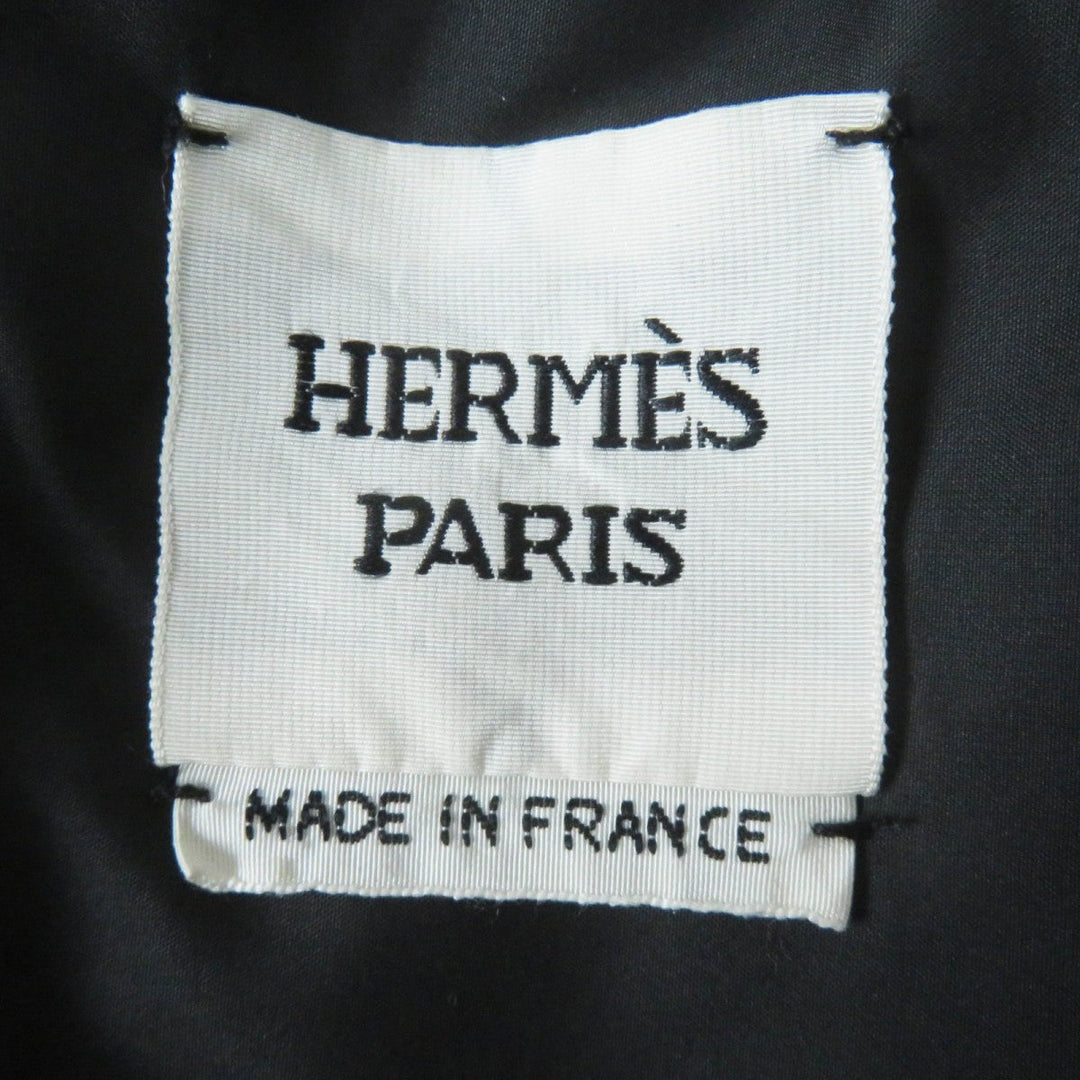 HERMES Down jacket 3H0185DA Outer: 100% polyester, Lining: 100% polyester, Part: 64% cotton, Part: 36% viscose (rayon), Filling: 90% down black Women 38 Used Authentic