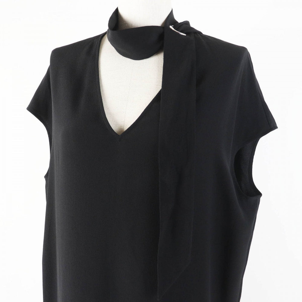 HERMES one piece 2E0532D0 Main: 100% silk black Women 34 Used Authentic