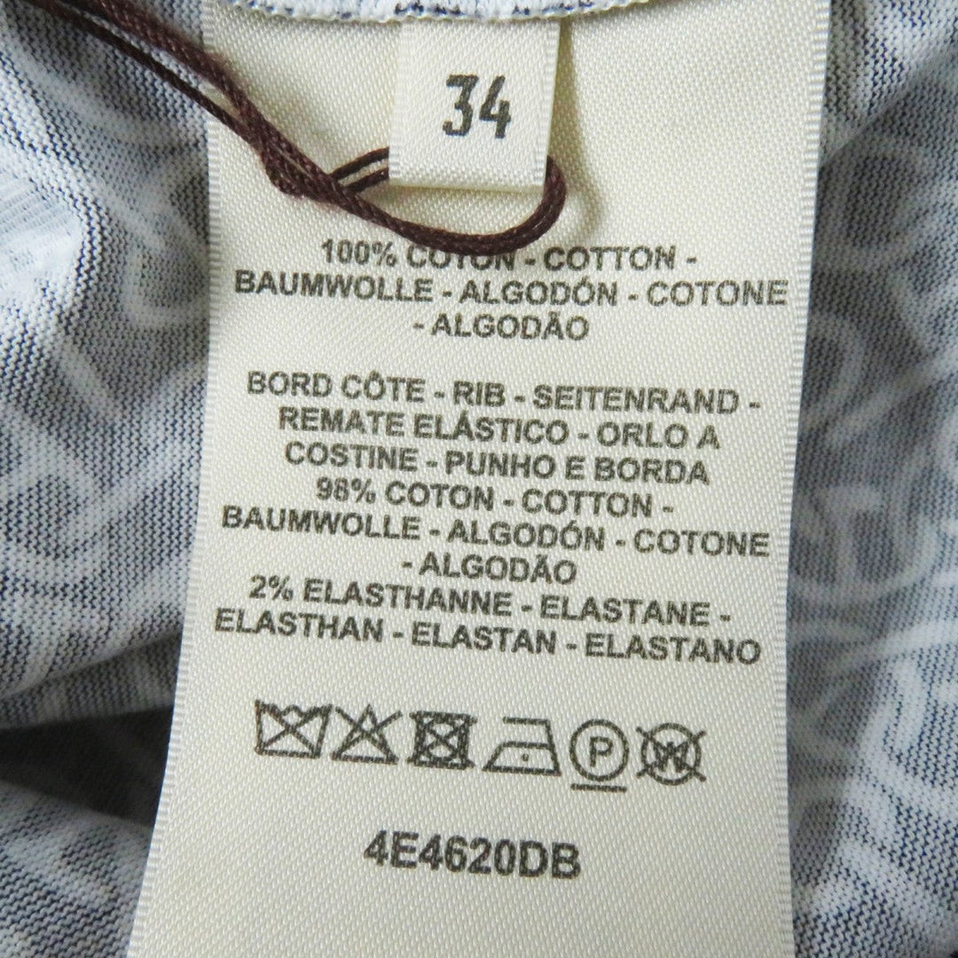 HERMES Short sleeve T-shirt 4E4620DB Main: 100% cotton, part: 98% cotton, part: 2% polyurethane Black White Naoussa Chaine Micro Naoussa Chaine Women 34 Used Authentic