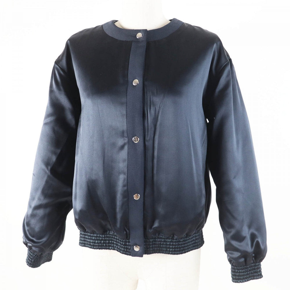 Drawer Down jacket 6522-299-0689 Outer: 54% silk, Outer: 46% polyester, Part: 100% silk, Filling: 75% down, Filling: 15% composite fiber Dark navy Women 38 Used Authentic