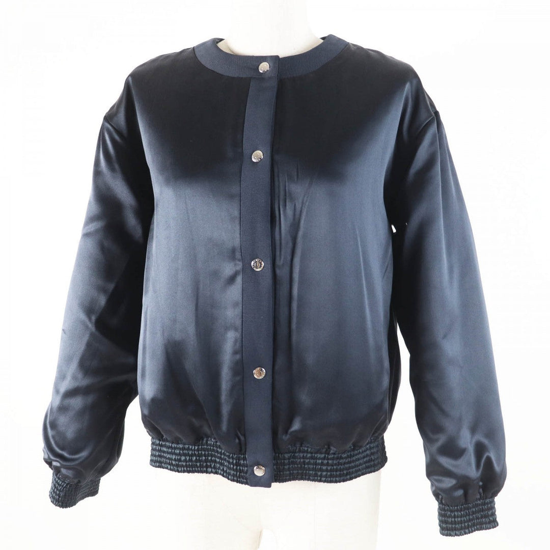 Drawer Down jacket 6522-299-0689 Outer: 54% silk, Outer: 46% polyester, Part: 100% silk, Filling: 75% down, Filling: 15% composite fiber Dark navy Women 38 Used Authentic