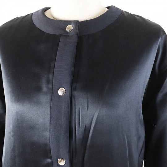 Drawer Down jacket 6522-299-0689 Outer: 54% silk, Outer: 46% polyester, Part: 100% silk, Filling: 75% down, Filling: 15% composite fiber Dark navy Women 38 Used Authentic