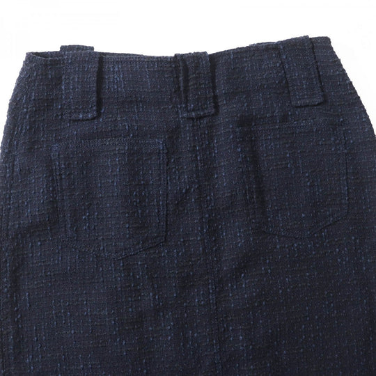 CHANEL Tweed skirt 01P P17613 Main: 42% wool, 31% cotton, 18% viscose, 9% nylon Navy black Women 40 Used Authentic
