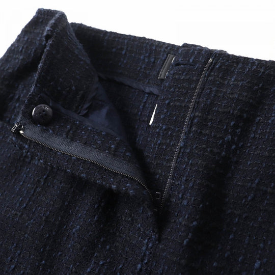 CHANEL Tweed skirt 01P P17613 Main: 42% wool, 31% cotton, 18% viscose, 9% nylon Navy black Women 40 Used Authentic