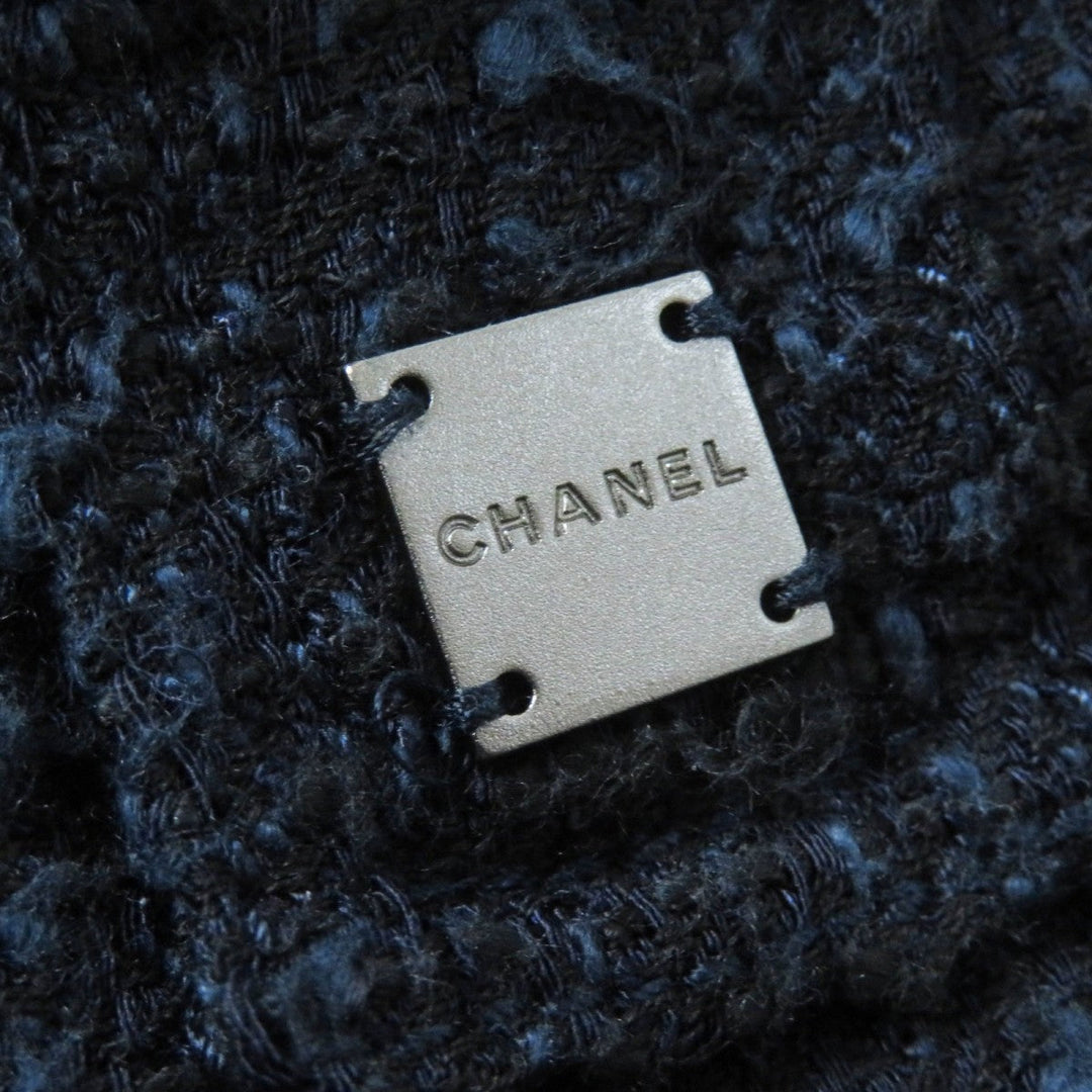 CHANEL Tweed skirt 01P P17613 Main: 42% wool, 31% cotton, 18% viscose, 9% nylon Navy black Women 40 Used Authentic