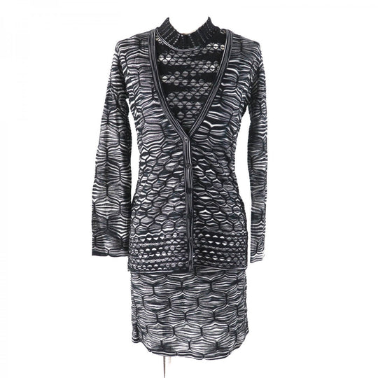 Missoni ensemble Main: 69% rayon, Main: 22% wool, Main: 9% polyester Black White Women 40 Used Authentic