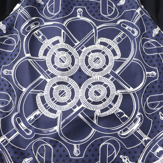 HERMES knit Main: 100% wool, Part: 100% silk Navy Eperon d'or Tellier Golden Spur Women 36 Used Authentic