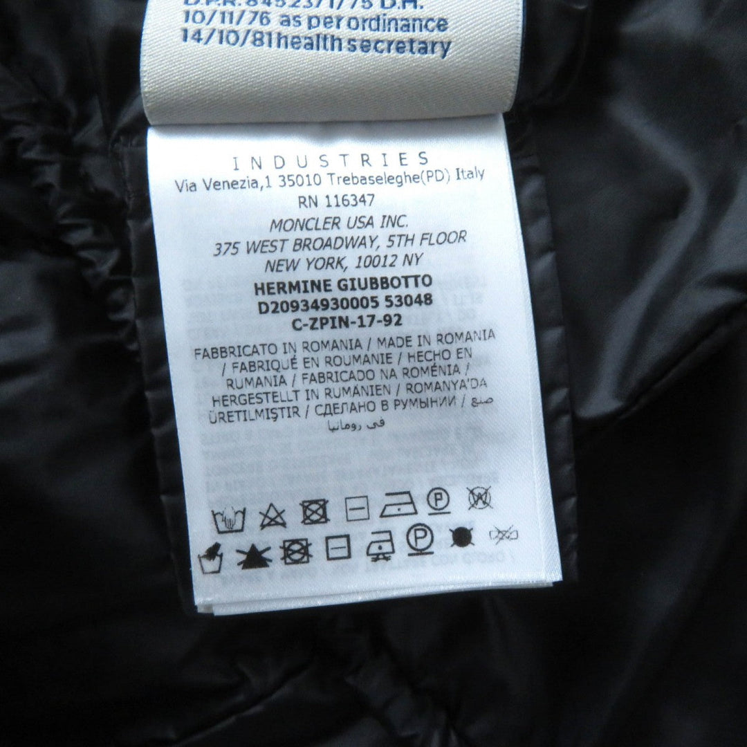 MONCLER down coat Outer: 100% polyamide (nylon), Lining: 100% polyamide (nylon), Part: 100% polyamide (nylon), Filling: 90% down, Filling: 10% feather black HERMINE Women 1 Used Authentic
