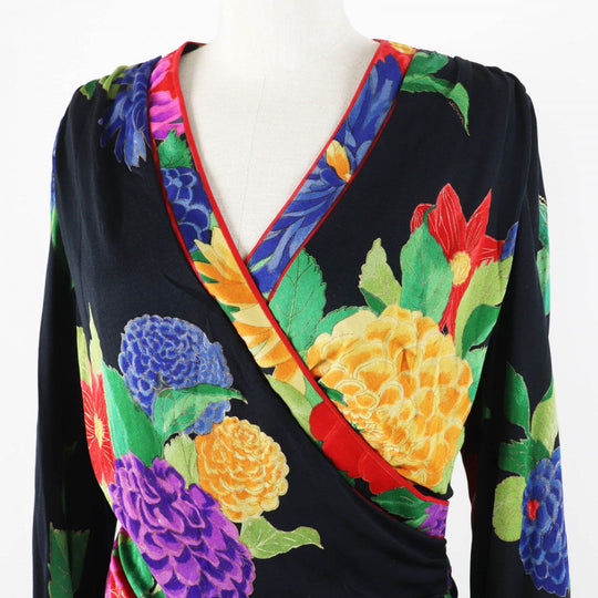 LEONARD one piece Main: 100% silk, Main: 65% acetate, Main: 35% polyester Multi Black Women Used Authentic