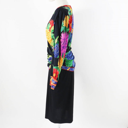 LEONARD one piece Main: 100% silk, Main: 65% acetate, Main: 35% polyester Multi Black Women Used Authentic