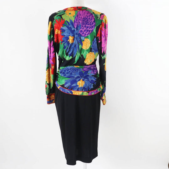 LEONARD one piece Main: 100% silk, Main: 65% acetate, Main: 35% polyester Multi Black Women Used Authentic