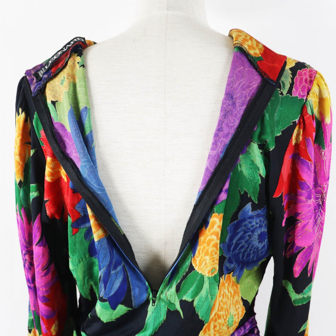 LEONARD one piece Main: 100% silk, Main: 65% acetate, Main: 35% polyester Multi Black Women Used Authentic