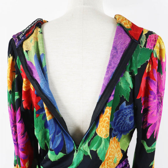 LEONARD one piece Main: 100% silk, Main: 65% acetate, Main: 35% polyester Multi Black Women Used Authentic