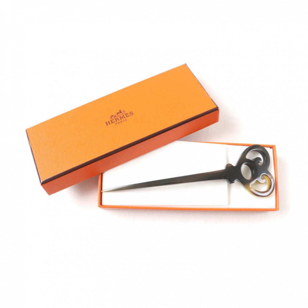 HERMES hair accessory Main: Buffalo horn Brown type Women Used Authentic