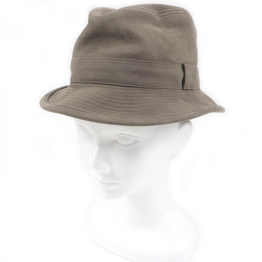 HERMES hat lambskin beige 57