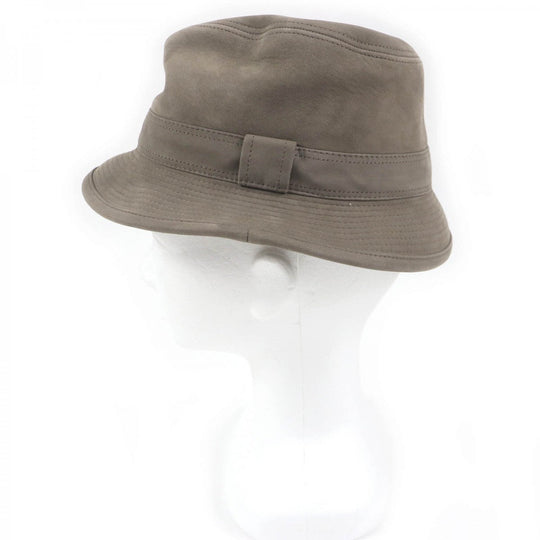 HERMES hat lambskin beige 57