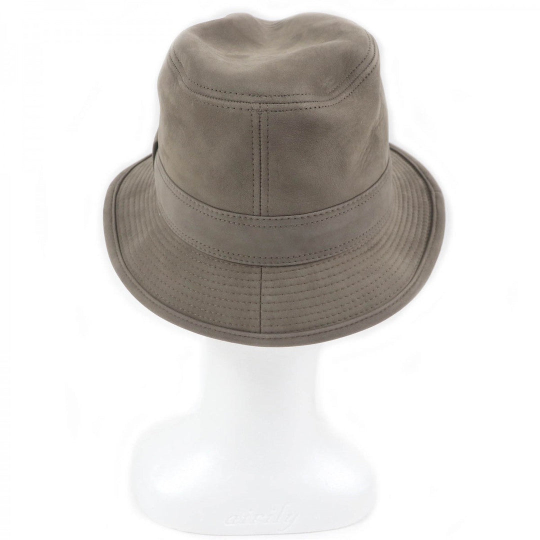 HERMES hat lambskin beige 57