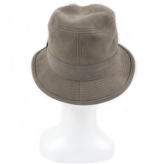 HERMES hat lambskin beige 57