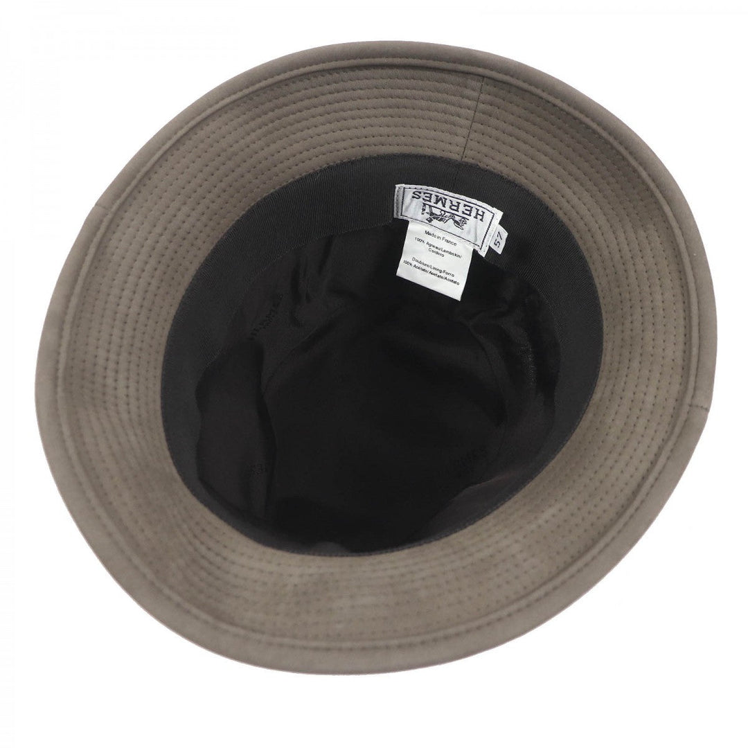 HERMES hat lambskin beige 57